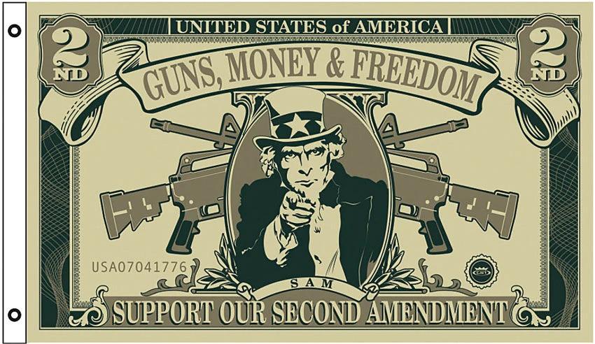 Flags Guns Freedom Dollar Flag SGMFDF by Flags