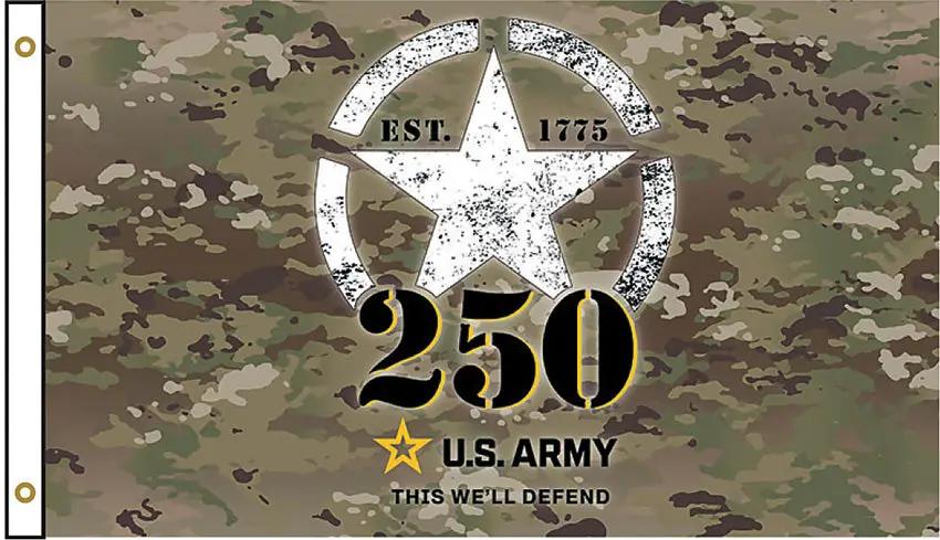 Flags Army 250th Anniversary Flag - Durable 3x5 Polyester With Two Metal Grommets For Outdoor Display by Flags