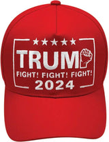 Generic Fight Fight Fight Hat - Red Six Panel Cap With Embroidery And Woven Applique Crown Adjustable One Size by Miscellaneous