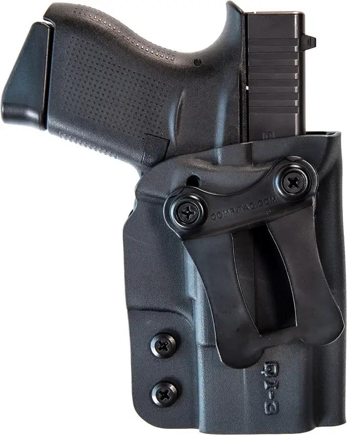COMP-TAC QI IWB Kydex Holster Size 3 Ambidextrous Concealed Carry for Glock 43 XD-S Shield 9mm and 45 ACP by COMP-TAC