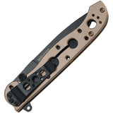 CRKT M16 03 Framelock Bronze Knife By Kit Carson For EDC Fans 3.5in 12C27 Sandvik Blade Extended Tang Bronze Handle by CRKT