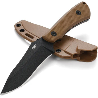 CRKT Ramadi Coyote Brown Tactical Knife For Outdoorsmen 8.5 Inch Overall Full Tang 4.38 Inch Blade Belt Sheath Included by CRKT