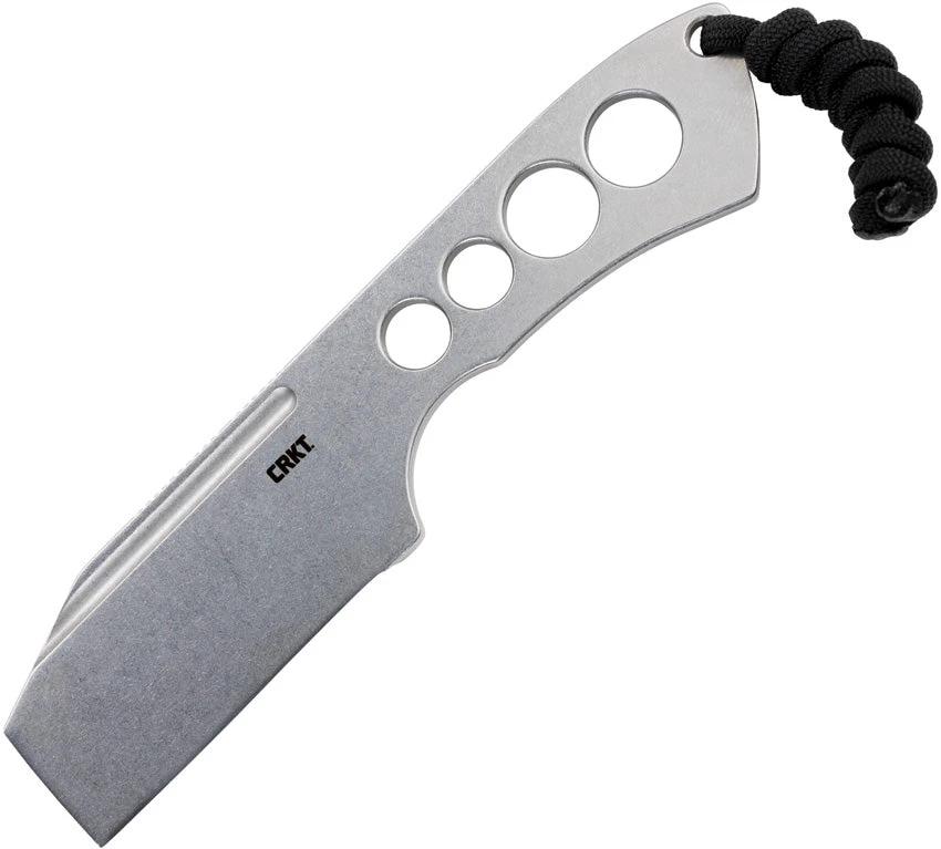 CRKT Razel Chisel Fixed Blade Knife For Outdoors One-Piece Lanyard 5.25in Overall 2in Stonewashed 8Cr13MoV by CRKT
