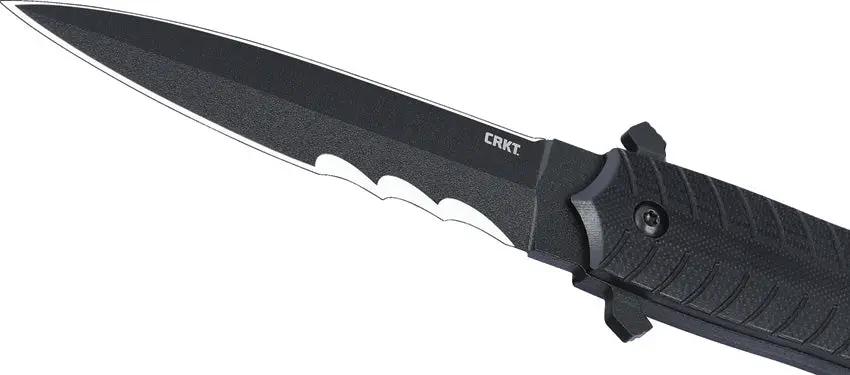 CRKT Xolotl Fixed Blade Knife 2263 With Veff Serrated SK5 Carbon Steel Spear Point Blade For Outdoors by CRKT