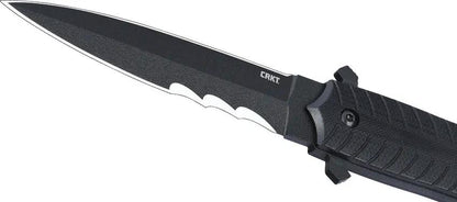 CRKT Xolotl Fixed Blade Knife 2263 With Veff Serrated SK5 Carbon Steel Spear Point Blade For Outdoors by CRKT