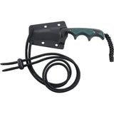 CRKT Folts Minimalist Bowie Knife 2387 EDC Blade 2in Bead Blast, 5.13in Overall, Green Micarta Handle, Lanyard Hole by CRKT