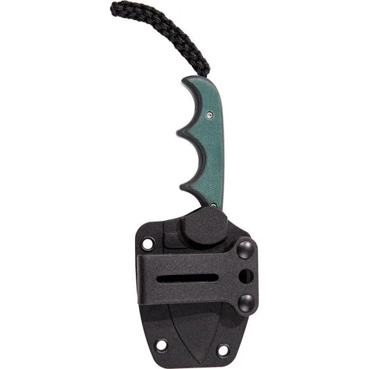 CRKT Minimalist Spear Point Knife 2396 EDC 8Cr13MoV Blade Green Finger Grooved Resin Infused Handle by CRKT
