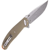CRKT Butte Deadbolt Assisted Opening Knife for EDC OD Green G10 4.5in Closed 3.38in D2 Blade by CRKT