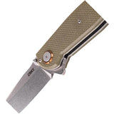 CRKT Butte Deadbolt Assisted Opening Knife for EDC OD Green G10 4.5in Closed 3.38in D2 Blade by CRKT