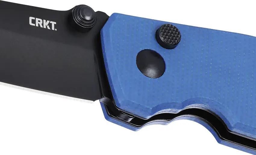 CRKT Squid Button Lock Folding Knife With Premium Blue Micarta Handle For EDC Enthusiasts by CRKT