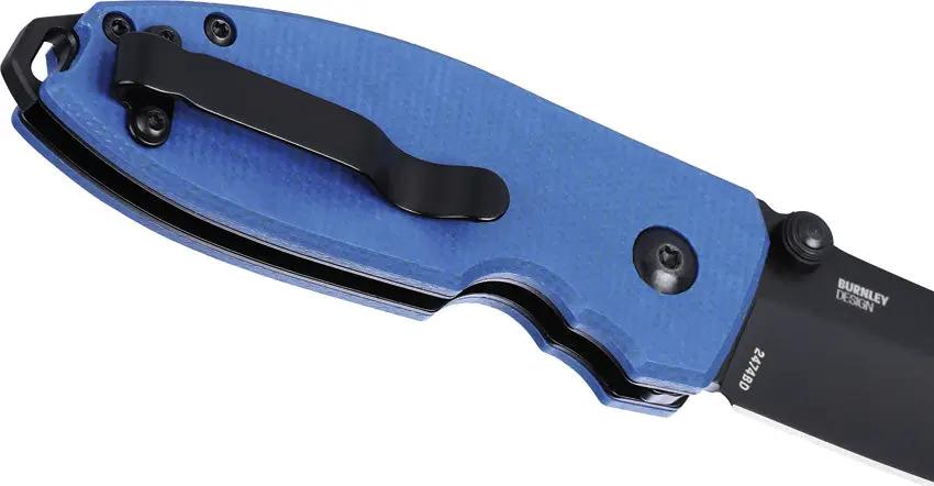 CRKT Squid Button Lock Folding Knife With Premium Blue Micarta Handle For EDC Enthusiasts by CRKT