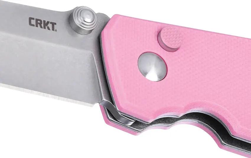 CRKT Squid Button Lock Rose Folding Knife For EDC Enthusiasts 2.25in Blade Rose G10 Handle Pocket Clip by CRKT