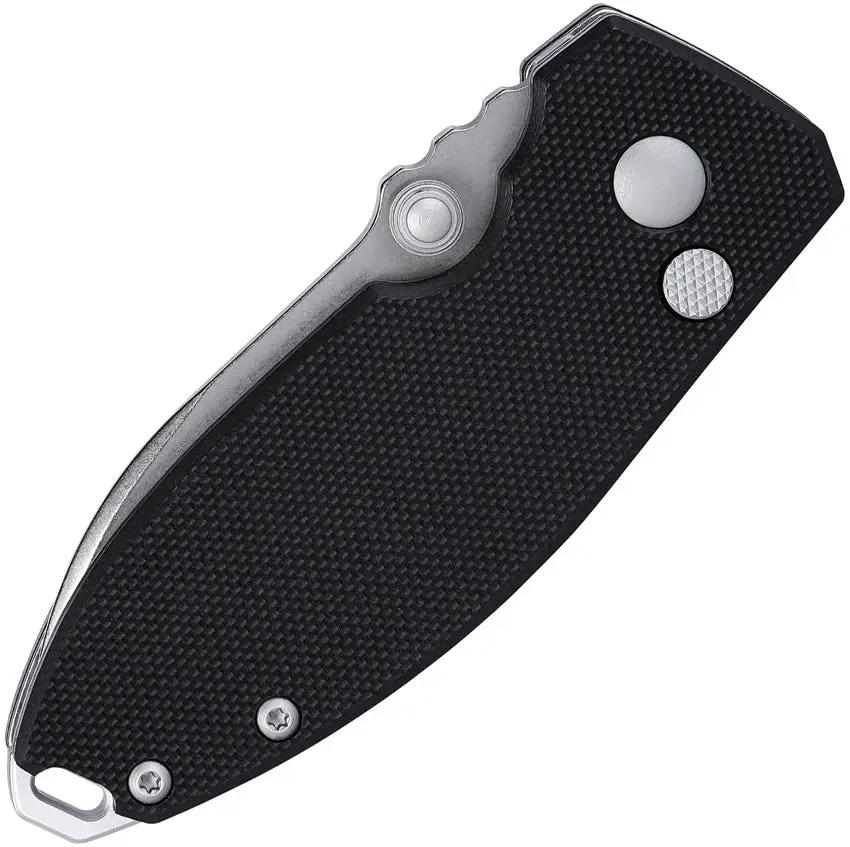 CRKT Squid Button Lock Folding Knife 2.25in D2 Blade Black G10 Handle EDC Pocket Clip Thumb Stud Lanyard Hole Rugged by CRKT