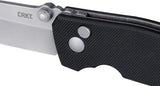 CRKT Squid Button Lock Folding Knife 2.25in D2 Blade Black G10 Handle EDC Pocket Clip Thumb Stud Lanyard Hole Rugged by CRKT