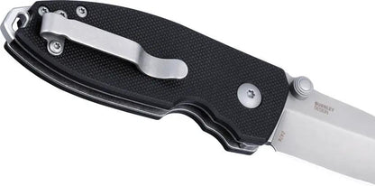 CRKT Squid Button Lock Folding Knife 2.25in D2 Blade Black G10 Handle EDC Pocket Clip Thumb Stud Lanyard Hole Rugged by CRKT