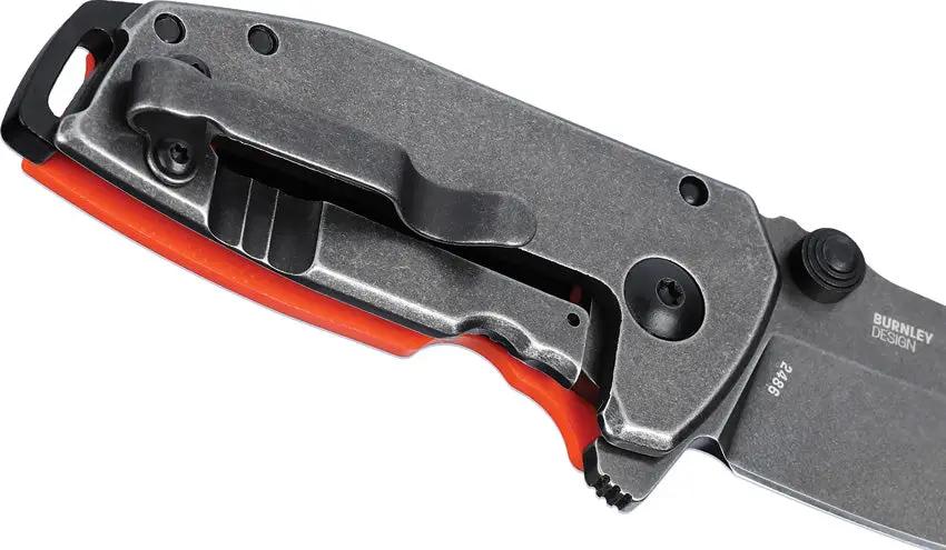CRKT Squid Compact Framelock Orange EDC Knife With 3in Closed D2 Tool Steel Blade by CRKT
