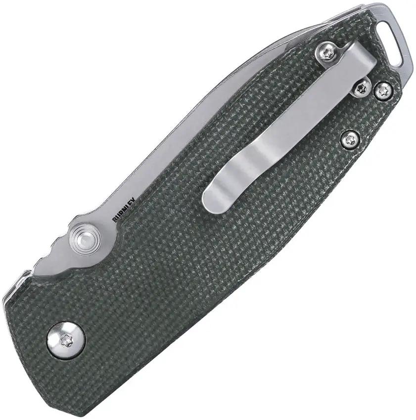 CRKT Squid XM Button Lock Knife With Green Micarta Handle D2 Blade For EDC Carry by CRKT