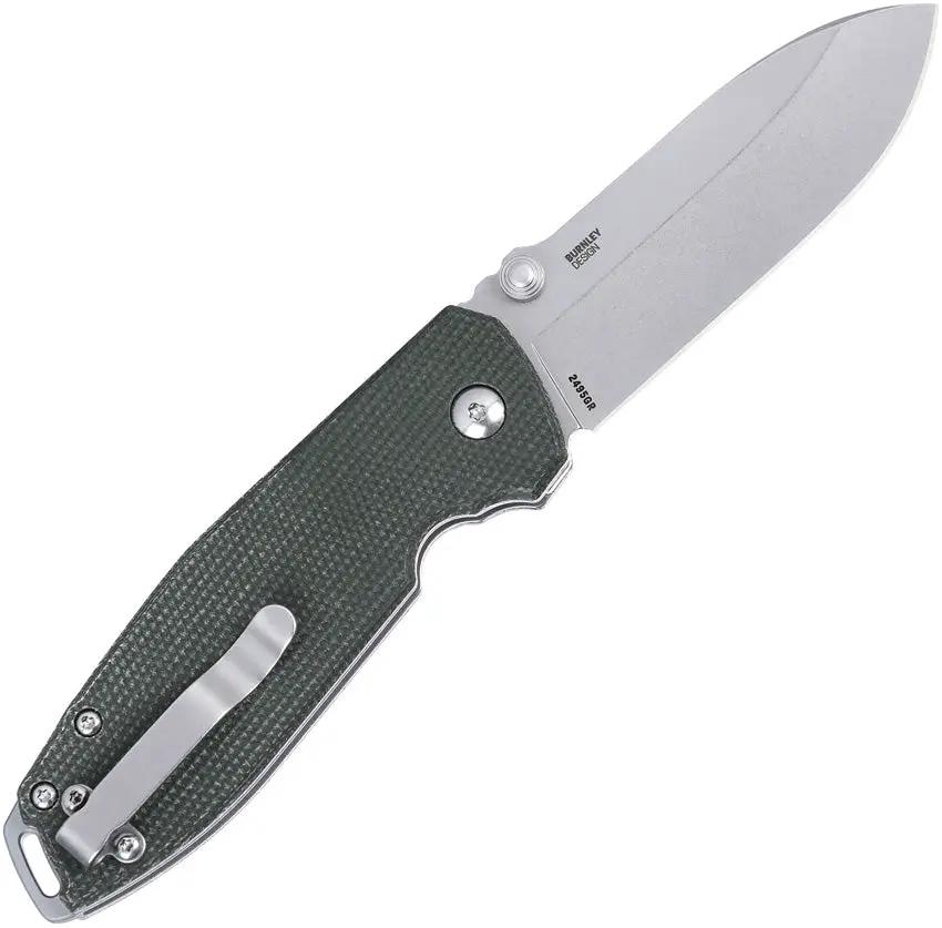 CRKT Squid XM Button Lock Knife With Green Micarta Handle D2 Blade For EDC Carry by CRKT