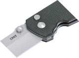CRKT Squid XM Button Lock Knife With Green Micarta Handle D2 Blade For EDC Carry by CRKT
