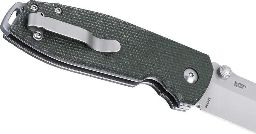 CRKT Squid XM Button Lock Knife With Green Micarta Handle D2 Blade For EDC Carry by CRKT