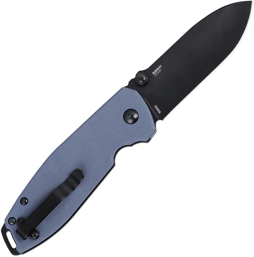 CRKT Squid XM Button Lock Knife For EDC Enthusiasts With Durable D2 Tool Steel Blade And Blue Gray G10 by CRKT