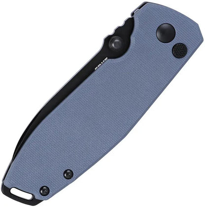 CRKT Squid XM Button Lock Knife For EDC Enthusiasts With Durable D2 Tool Steel Blade And Blue Gray G10 by CRKT