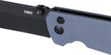CRKT Squid XM Button Lock Knife For EDC Enthusiasts With Durable D2 Tool Steel Blade And Blue Gray G10 by CRKT