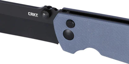 CRKT Squid XM Button Lock Knife For EDC Enthusiasts With Durable D2 Tool Steel Blade And Blue Gray G10 by CRKT
