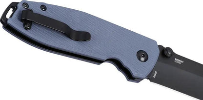 CRKT Squid XM Button Lock Knife For EDC Enthusiasts With Durable D2 Tool Steel Blade And Blue Gray G10 by CRKT
