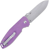 CRKT Squid XM Button Lock Knife Purple G10 Handle EDC Pocket Tool With 14C28N Blade by CRKT
