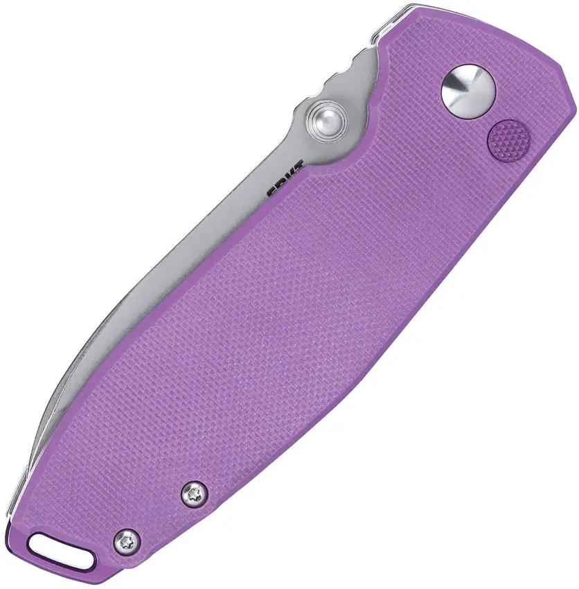 CRKT Squid XM Button Lock Knife Purple G10 Handle EDC Pocket Tool With 14C28N Blade by CRKT