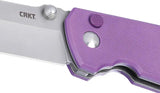 CRKT Squid XM Button Lock Knife Purple G10 Handle EDC Pocket Tool With 14C28N Blade by CRKT