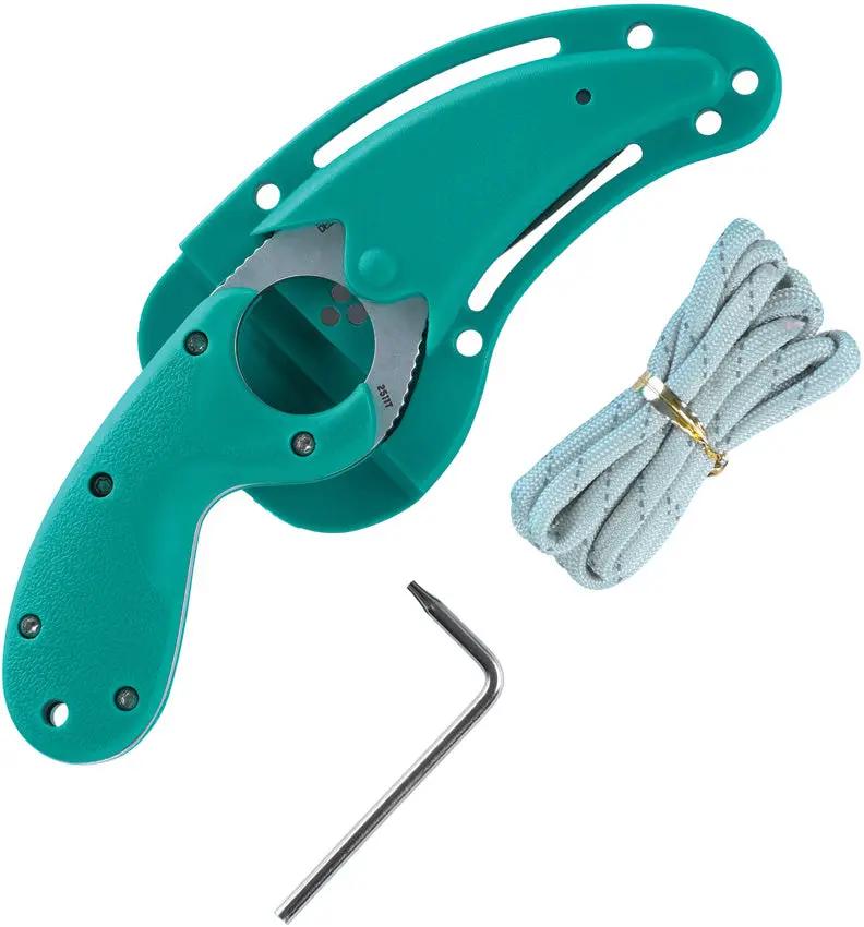 CRKT Bear Claw Fixed Blade Knife Teal Grip with Finger Ring for Outdoor Enthusiasts by CRKT