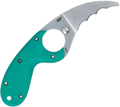 CRKT Bear Claw Fixed Blade Knife Teal Grip with Finger Ring for Outdoor Enthusiasts by CRKT