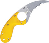 CRKT Bear Claw Fixed Blade Knife With AUS8 Serrated Edge Full Tang Yellow Grip Neck Sheath For Outdoor Survivalists by CRKT