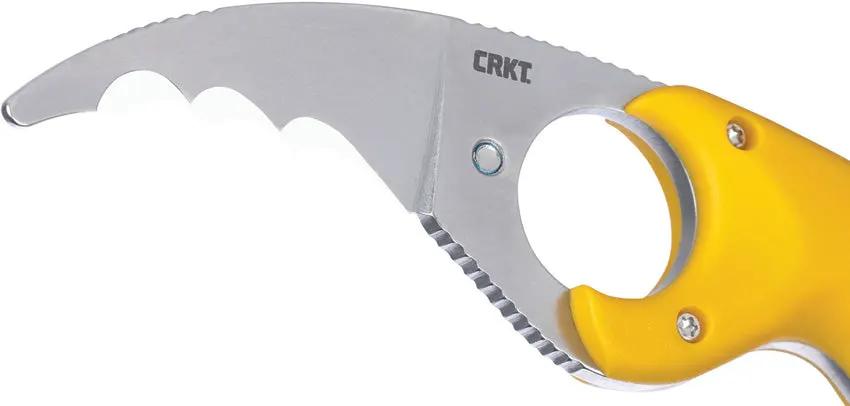 CRKT Bear Claw Fixed Blade Knife With AUS8 Serrated Edge Full Tang Yellow Grip Neck Sheath For Outdoor Survivalists by CRKT