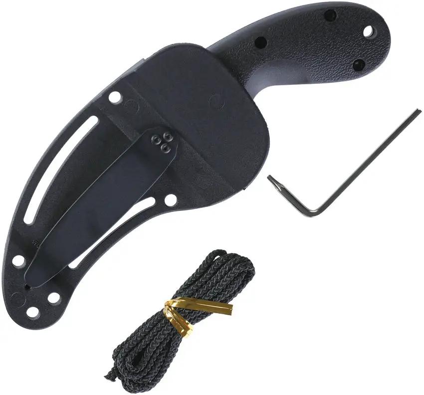CRKT Bear Claw Fixed Blade Knife Serrated AUS 8 Full Tang Black GRN Handle Neck Sheath Outdoor Survival by CRKT