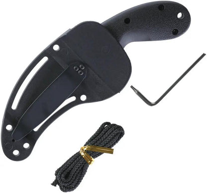 CRKT Bear Claw Fixed Blade Knife Serrated AUS 8 Full Tang Black GRN Handle Neck Sheath Outdoor Survival by CRKT