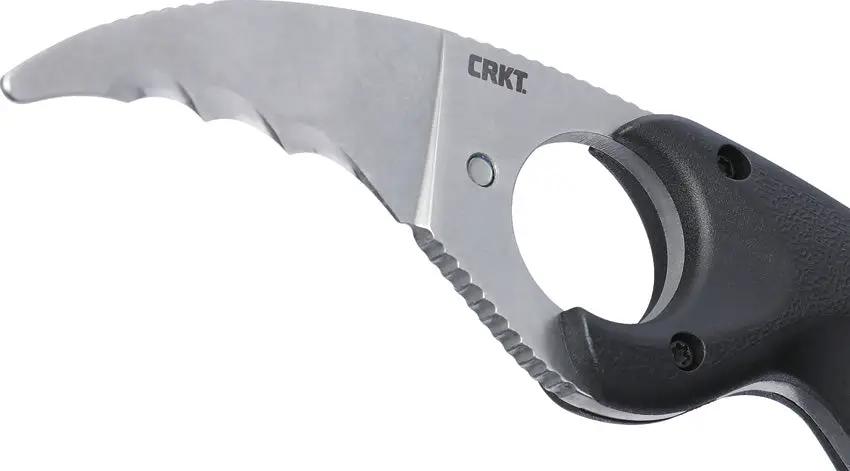 CRKT Bear Claw Fixed Blade Knife Serrated AUS 8 Full Tang Black GRN Handle Neck Sheath Outdoor Survival by CRKT