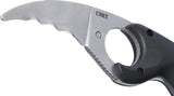 CRKT Bear Claw Fixed Blade Knife Serrated AUS 8 Full Tang Black GRN Handle Neck Sheath Outdoor Survival by CRKT