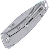 CRKT Tuna Compact Framelock 2522B EDC Knife With 2.75in 14C28N Stonewashed Blade Aqua Blue G10 Handle by CRKT
