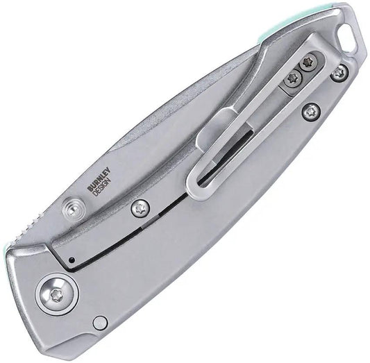 CRKT Tuna Compact Framelock 2522B EDC Knife With 2.75in 14C28N Stonewashed Blade Aqua Blue G10 Handle by CRKT