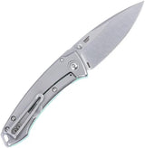 CRKT Tuna Compact Framelock 2522B EDC Knife With 2.75in 14C28N Stonewashed Blade Aqua Blue G10 Handle by CRKT
