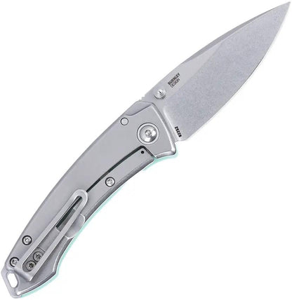 CRKT Tuna Compact Framelock 2522B EDC Knife With 2.75in 14C28N Stonewashed Blade Aqua Blue G10 Handle by CRKT