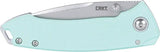 CRKT Tuna Compact Framelock 2522B EDC Knife With 2.75in 14C28N Stonewashed Blade Aqua Blue G10 Handle by CRKT