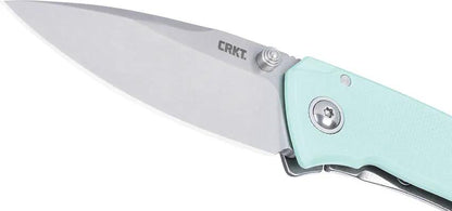 CRKT Tuna Compact Framelock 2522B EDC Knife With 2.75in 14C28N Stonewashed Blade Aqua Blue G10 Handle by CRKT