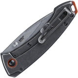 CRKT Tuna Compact Framelock 2522 EDC Knife Designed By Lucas Burnley With Stonewash 8Cr13MoV Blade And Orange Accents by CRKT