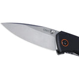 CRKT Tuna Compact Framelock 2522 EDC Knife Designed By Lucas Burnley With Stonewash 8Cr13MoV Blade And Orange Accents by CRKT