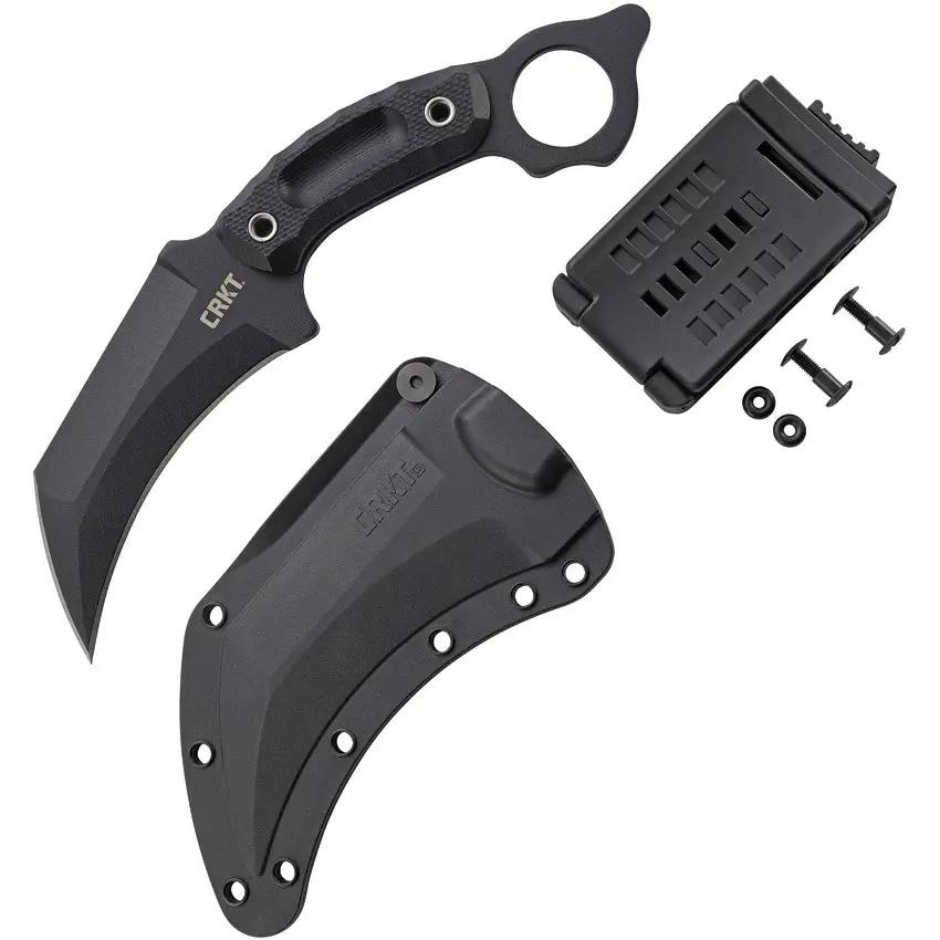 CRKT Du Hoc Karambit Knife 9.63in Overall 5in Black SK5 Blade G10 Handle Rugged Finger Ring Tactical Sheath by CRKT