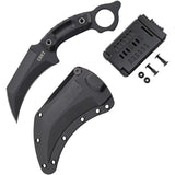 CRKT Du Hoc Karambit Knife 9.63in Overall 5in Black SK5 Blade G10 Handle Rugged Finger Ring Tactical Sheath by CRKT